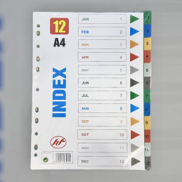 Index regiszter hónapok PP A4