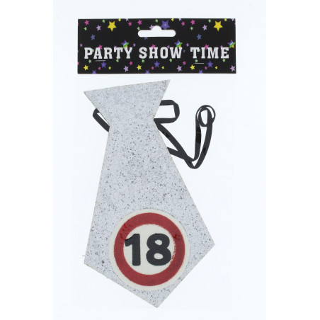 Fundrag party ezüst, csillogó nyakkendő
