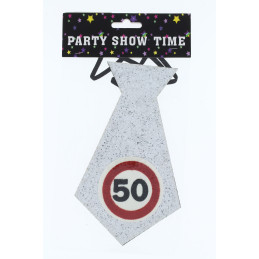 Fundrag party ezüst, csillogó nyakkendő