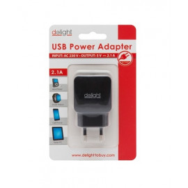 Delight USB hálózati adapter (Dual usb) fekete
