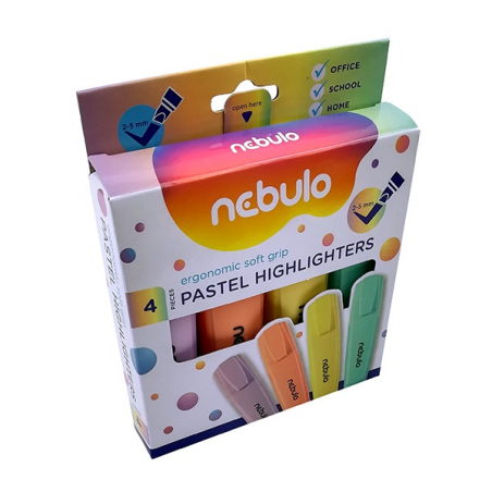 Nebulo Szövegkiemelő készlet 2-5mm pasztell szín